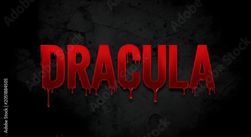 Dracula text with blood dripping effect