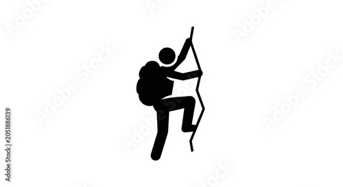 Foto Person Rock Climbing Vertical Surface.