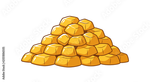 Foto Pile of golden coins stacked high.