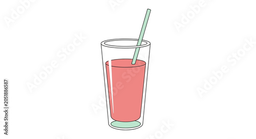 Bild auf Leinwand Pink drink in a glass.