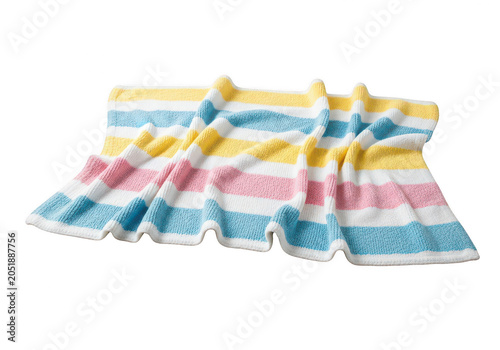 Colorful plaid blanket folded on a surface