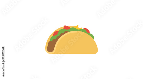 Obraz na plátne Taco with meat and vegetables inside.