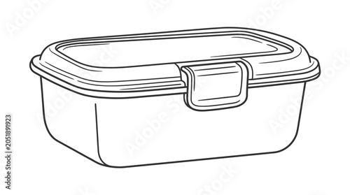 Food Storage Container Outline Vector