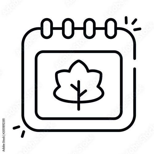 Autumn calendar icon in vector design 