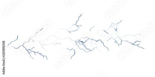 Fotografija Jagged Lightning Bolt Illustration With Blue And White Highlights