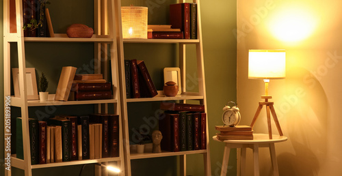Interior of home library wi...