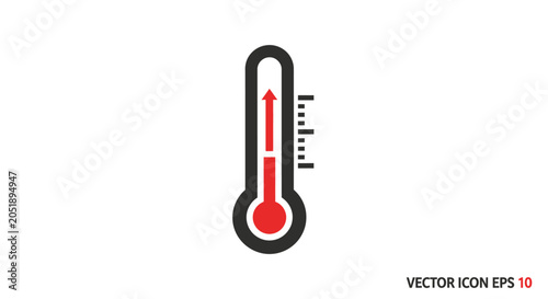 Thermometer with rising red temperature.