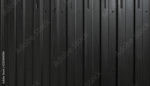 Dark Gray Vertical Metal Siding Texture Background.