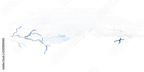 Slika na platnu Jagged lightning bolt illustration against a black background
