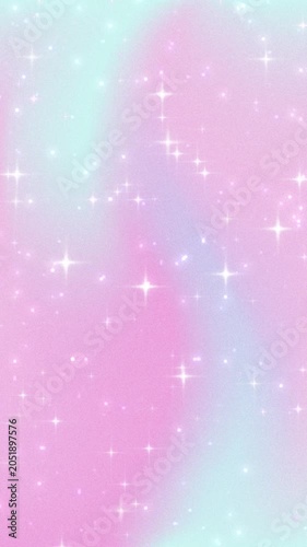 dreamy pastel gradient background with sparkling stars animation