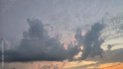 cloudy early evening sky 