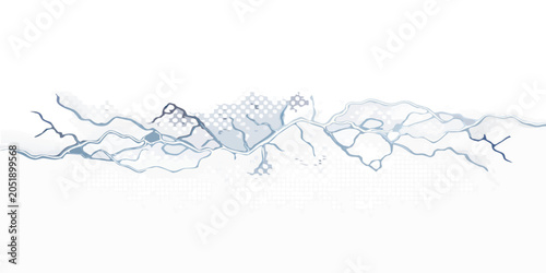 Slika na platnu Jagged lightning bolt illustration against a black background