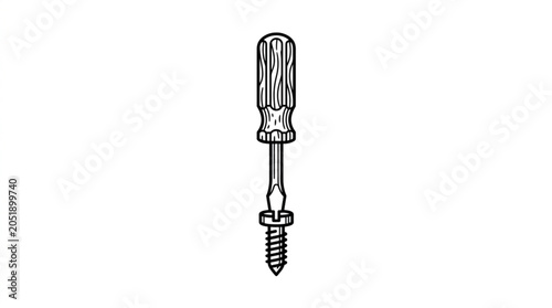 Canvastavla Vintage Screwdriver Turning a Screw.