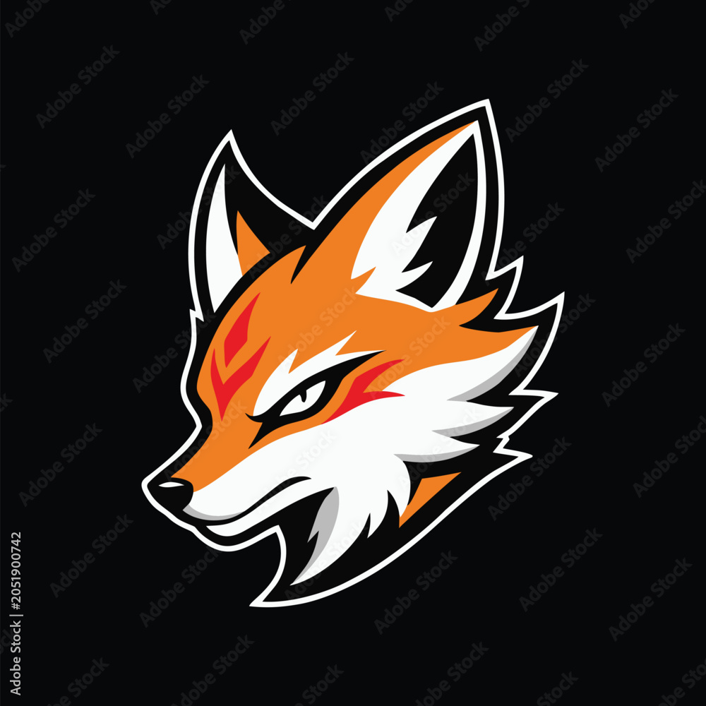 Obraz premium Fox Head Mascot Logo Vector Design Art Illustration