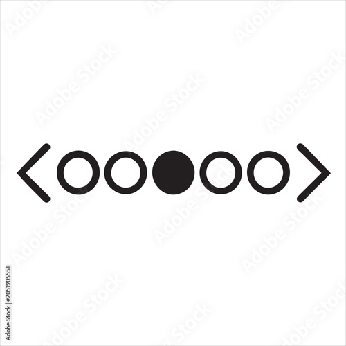 Foto Pagination dots with one filled outline vector.