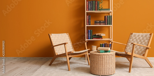 Interior of stylish home li...