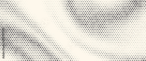 Hexagon Shapes Vector Abstract Geometric Technology Oscillation Wave Isolated on Light Background. Halftone Hex Retro Simple Pattern. Minimal 80s Style Dynamic Tech Wallpaper