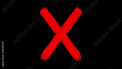 Red cross mark animation, 4k loopable with alpha channel.red cross mark, X brush mark on transparent background.
cross painted by wide brush, X cross Mark, Animated red x mark doodle hand drawn cross.