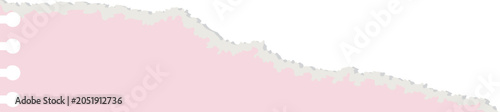 Pink notepad spiral torn paper