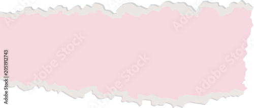Pink blank rough torn paper banner