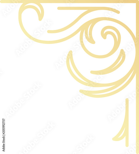 Elegant gold line art corner