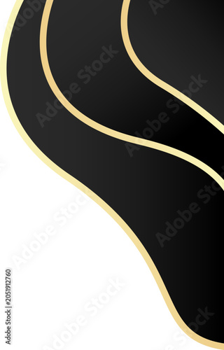 Luxury black gold corner element