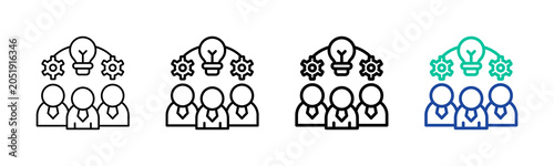 Team Skills Icon Collection Different Style Outline