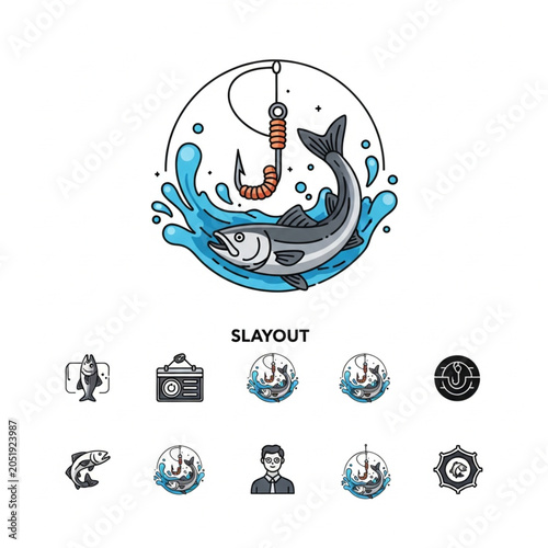 Slika na platnu Cute cartoon octopus character with accessories set.