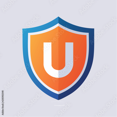 Shield with letter U logo
