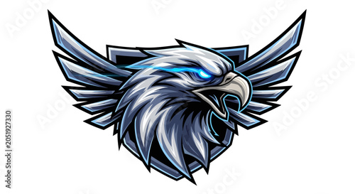 Detailed illustration of an eagle head.