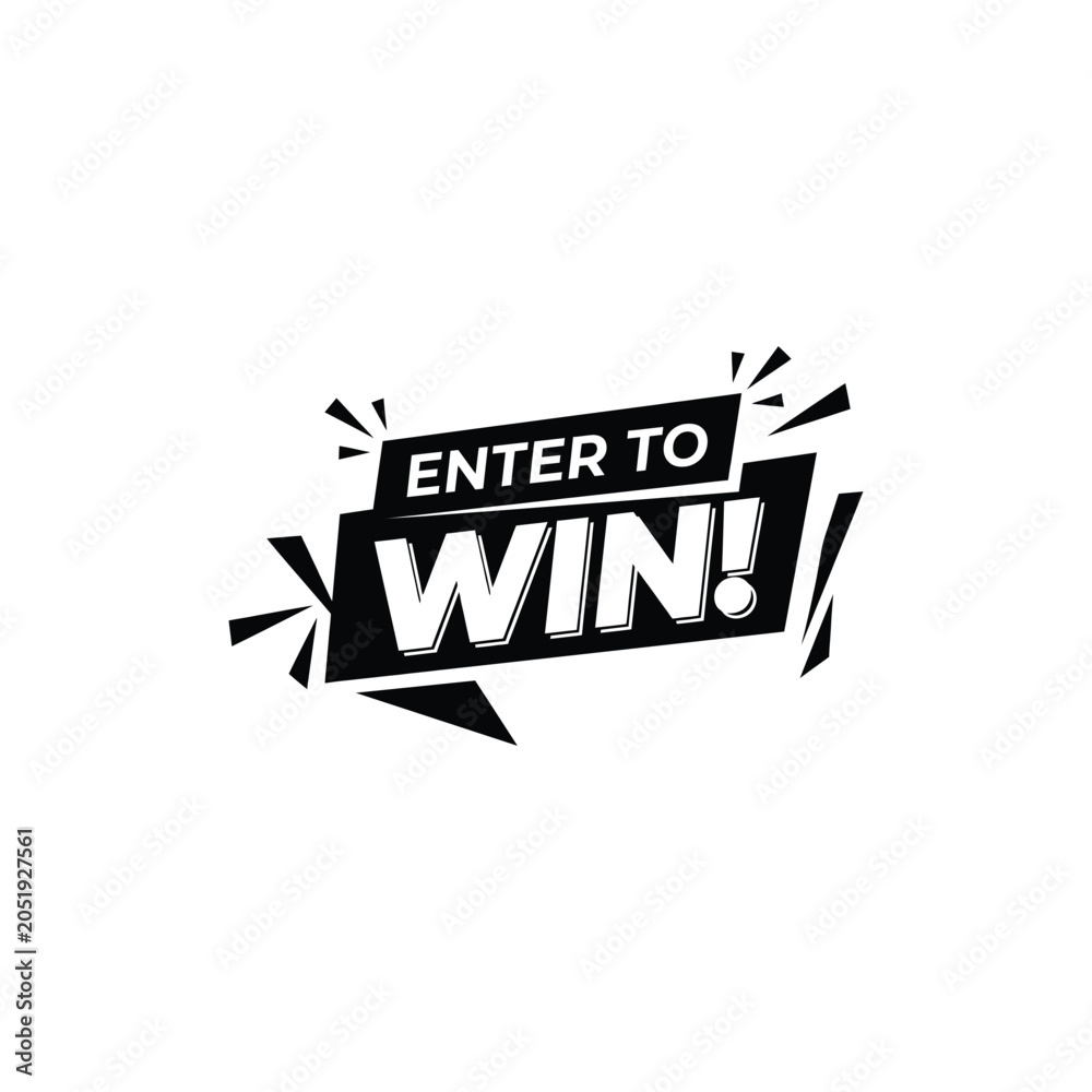 Obraz premium Enter to Win Promotional Banner Badge Design for Contest Giveaway and Lucky Draw Event, Editable Vector Solid Illustration
