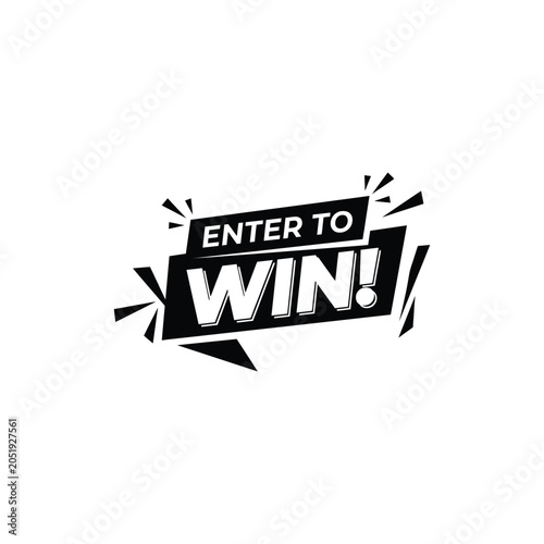 Cuadro en lienzo Enter to Win Promotional Banner Badge Design for Contest Giveaway and Lucky Draw