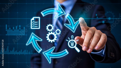 Business process automation workflow management and operational efficiency concept