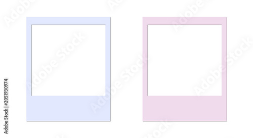 Blank Polaroid Photo Frame mockup Set Isolated white, for or overlay effect On white Background