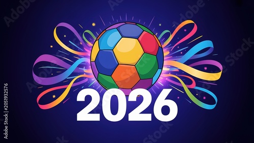 Vibrant dynamic illustration capturing the electric energy of the Football World Cup with bold red and green hues ideal for sports themed digital campaigns and social media promotions