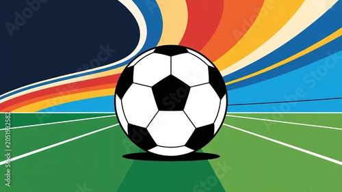 Dynamic Action Shot of Athletes Competing in the Football World Cup Vibrant Green Pitch with Bold Red and Blue Uniforms Capturing Intense Match Energy