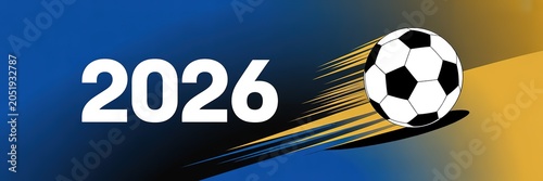 Dynamic Neon Lit World Cup Football Trophy Silhouette on Gradient Blue Background Perfect for Sports Themed Digital Banners and Social Media Campaigns