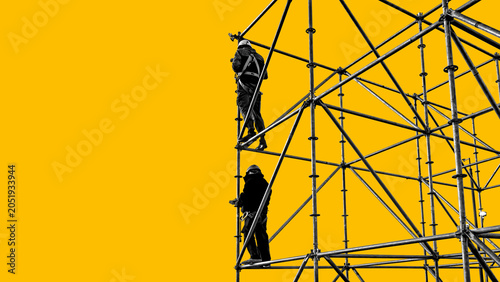 Scaffolding construction. W...