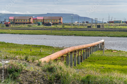 Slika na platnu Chukotka landscape near Anadyr city with tundra in Russian Arctic region in the remote Far East