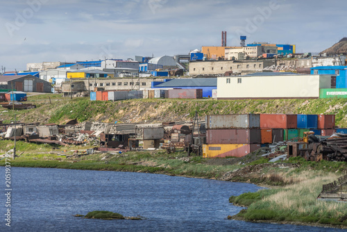 Quadro su tela Chukotka landscape near Anadyr city with tundra in Russian Arctic region in the remote Far East