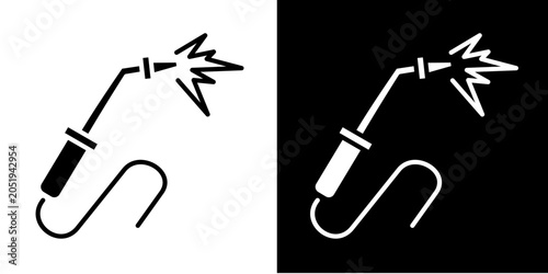 Welding Process  Icon Set White Glyph Style Collection