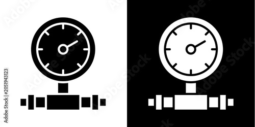 Pressure Gauge  Icon Set White Glyph Style Collection