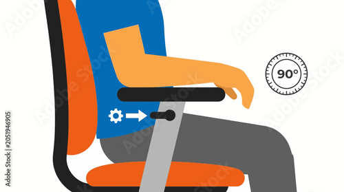 Fotografie Desk Chair Armrest Height Elbow Angle Adjustment