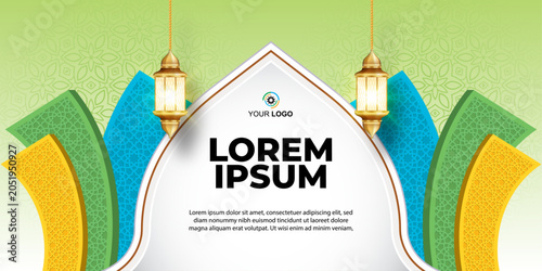 Modern islamic background design featuring elegant arabic geometric patterns