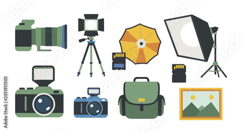 Obraz na plátně Photography equipment collection for professional and amateur photographers