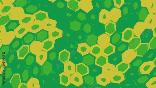 Foto Abstract geometric pattern composed of interlocking hexagons in various shades o