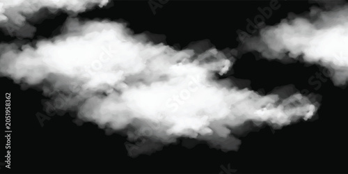 Water surface with magic neon glow from inside and smoke on top. Mystery dark background with spooky white light from underwater and fog. Realistic 3d night vector illustration with flare and steam.