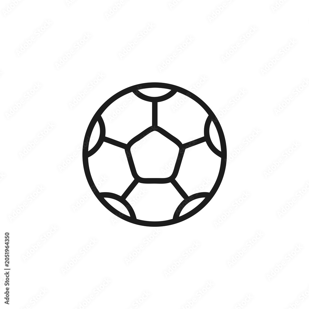 Naklejka premium Football soccer ball minimalist