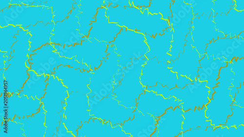 Foto Vibrant cyan background with yellow and orange abstract crackle pattern design