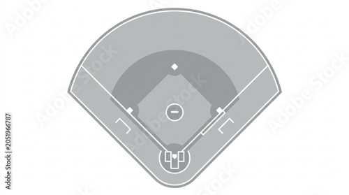 Obraz na plátne Baseball Field Aerial View Diamond Sport Game.